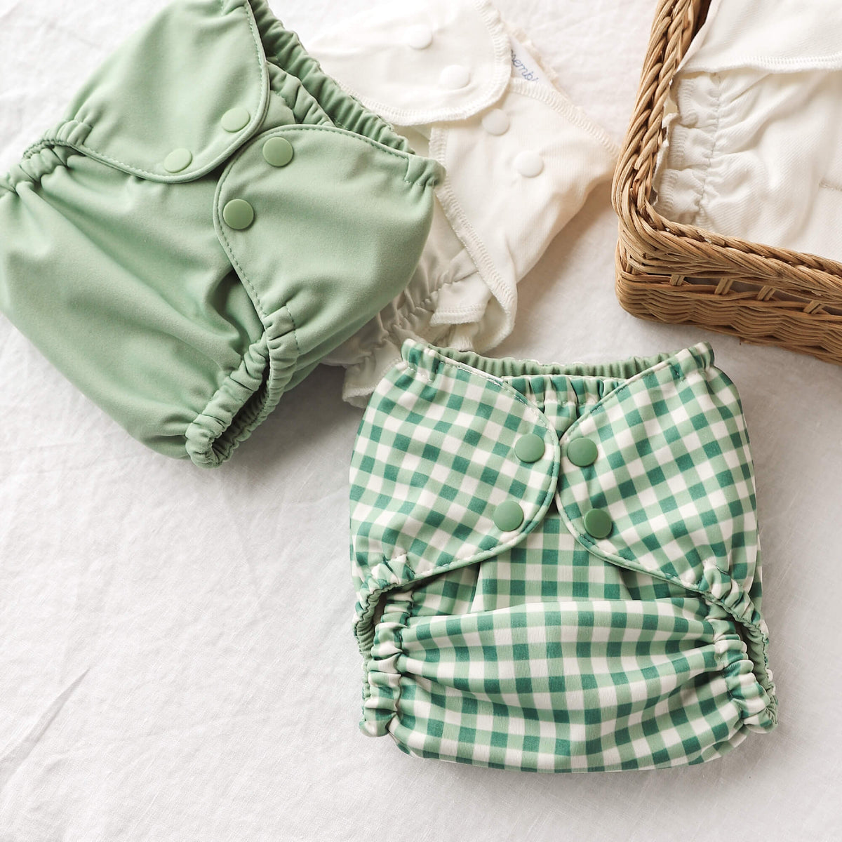 Waterproof Outer (+ Swim Diaper) - Verdant Gingham