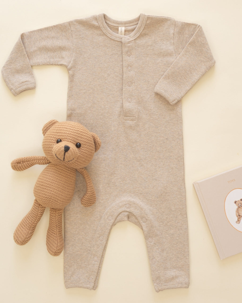 Ribbed Baby Jumpsuit - Taupe