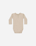 Ribbed Long Sleeve Onesie - Taupe