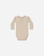 Ribbed Long Sleeve Onesie - Taupe