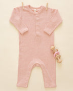 Ribbed Baby Jumpsuit - Rose