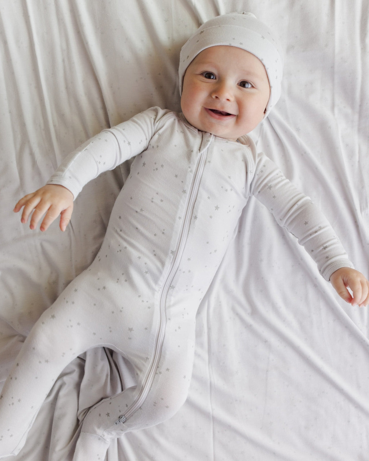 Modal Zip Footie - Stars Fog