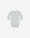 Ribbed Long Sleeve Onesie - Dusty Blue