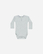 Ribbed Long Sleeve Onesie - Dusty Blue