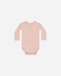 Ribbed Long Sleeve Onesie - Rose