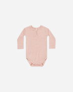 Ribbed Long Sleeve Onesie - Rose
