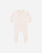 Modal Zip Footie - Pink Blossom