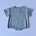 Cory Pocket Romper in Slate