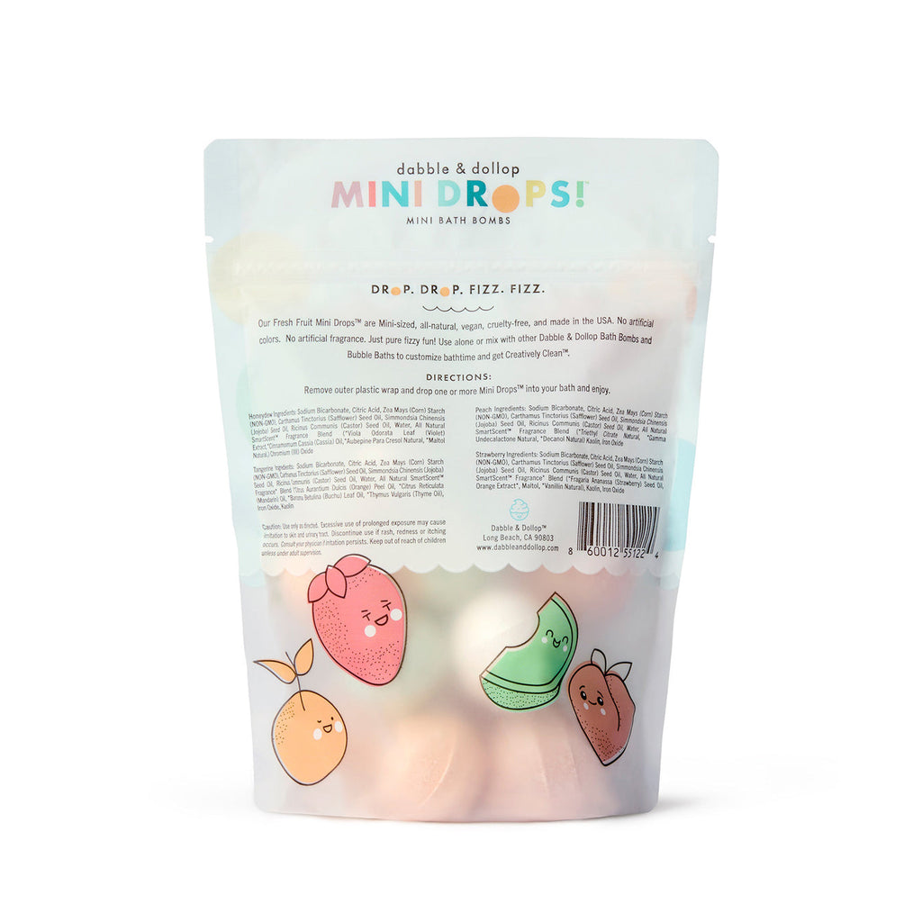 Mini Drops Bath Bombs - All-natural Fresh Fruit Scents