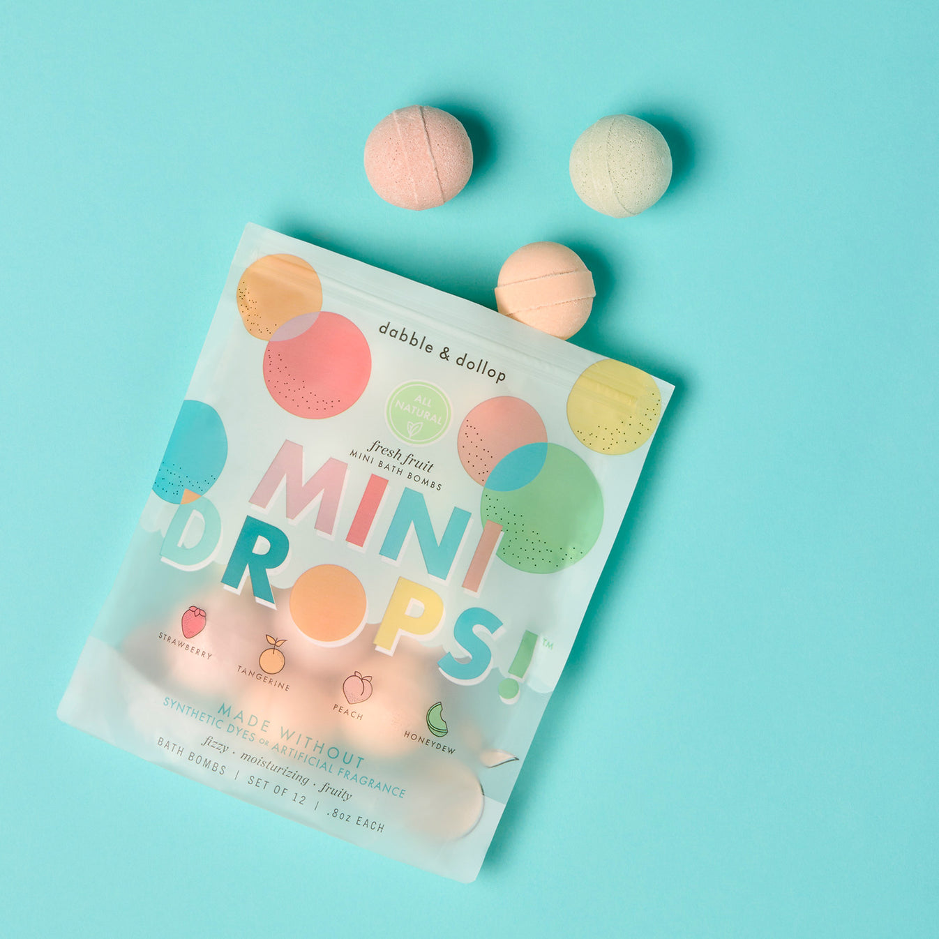 Mini Drops Bath Bombs - All-natural Fresh Fruit Scents