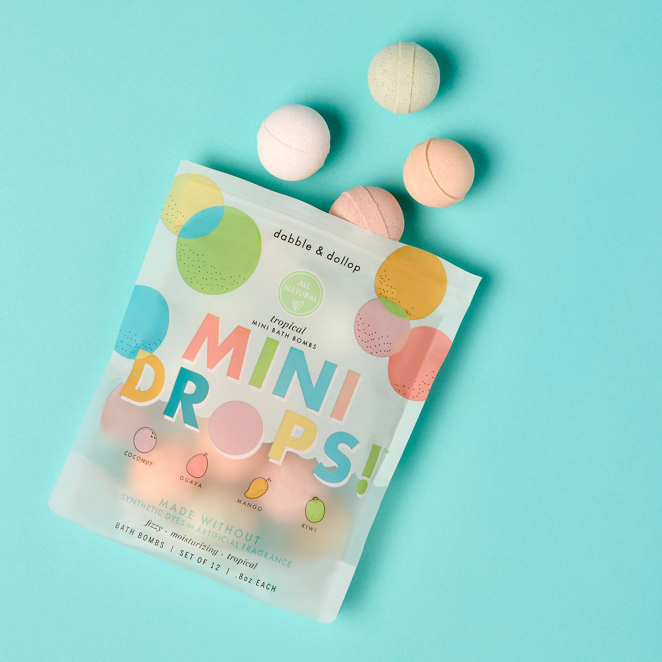Mini Drops Bath Bombs - All-natural Tropical Scents