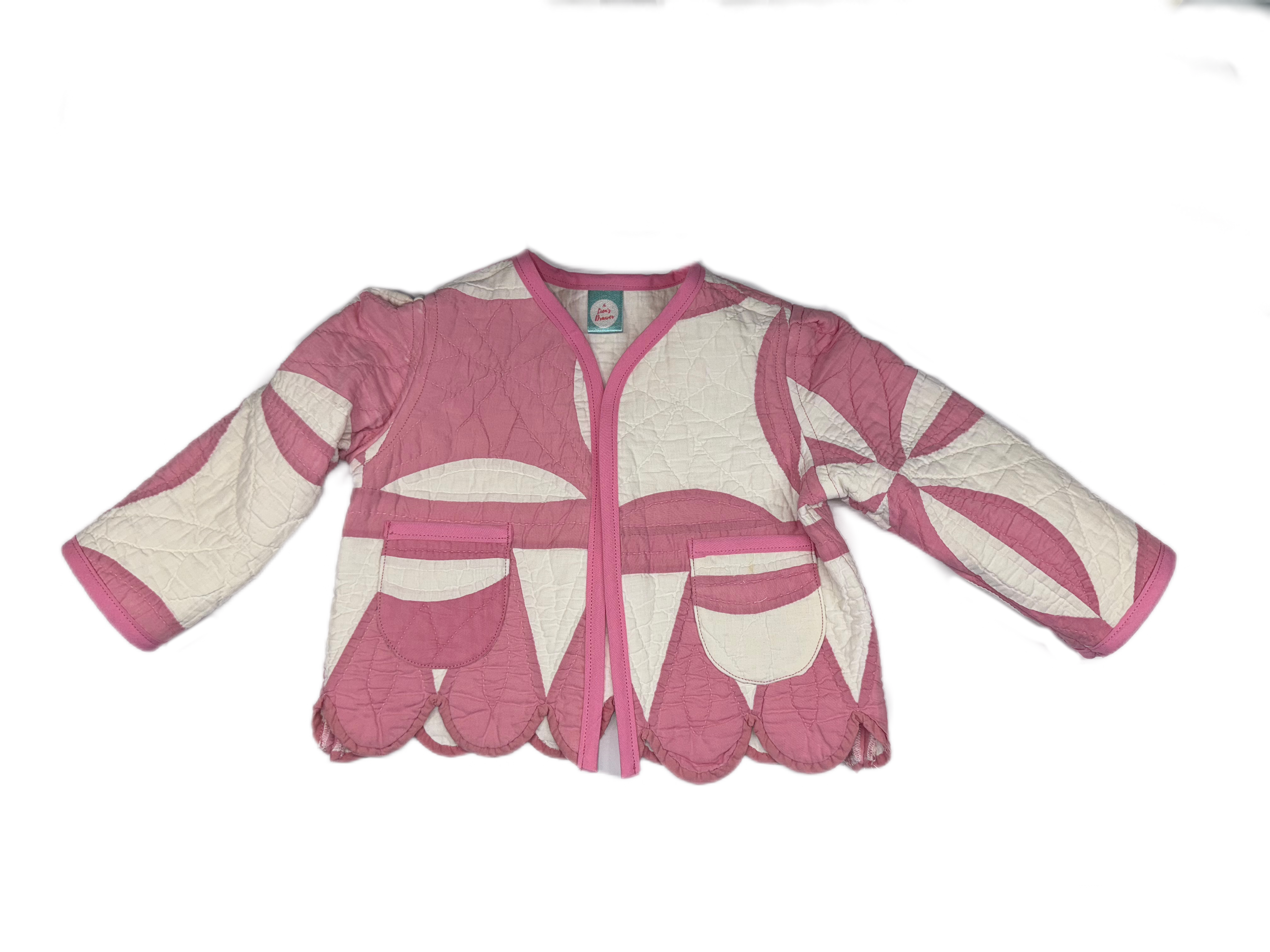 Pink Scallop Upcyled Jacket (2T)