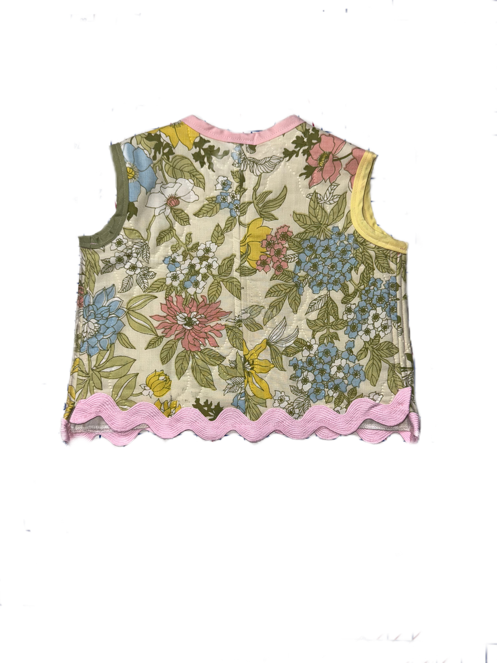 Pastel Floral Upcyled Vest (2T)