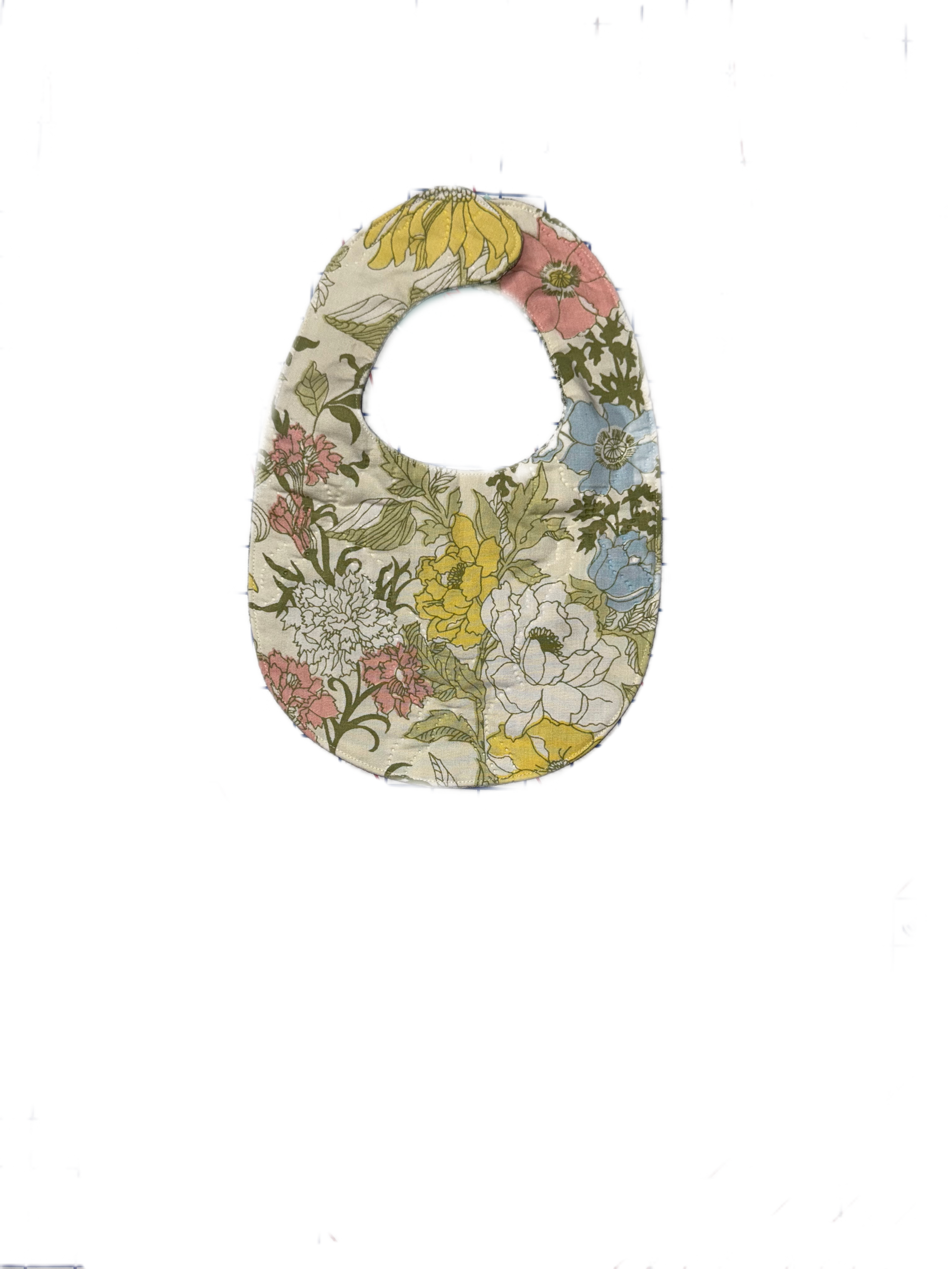 Pastel Floral Upcyled Bibs